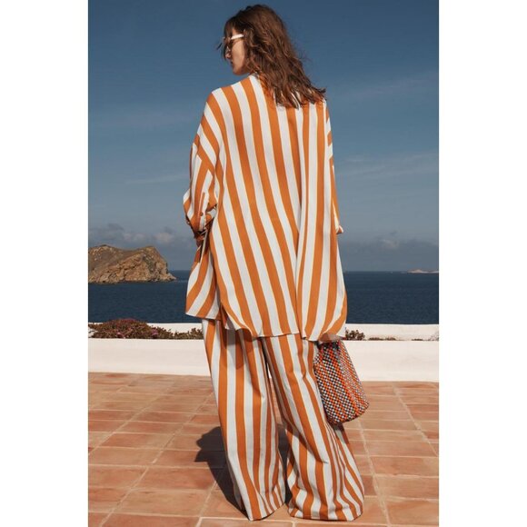 ZARA LIMITED EDITION STRIPED WIDE-LEG TROUSERS - Picture 3 of 7